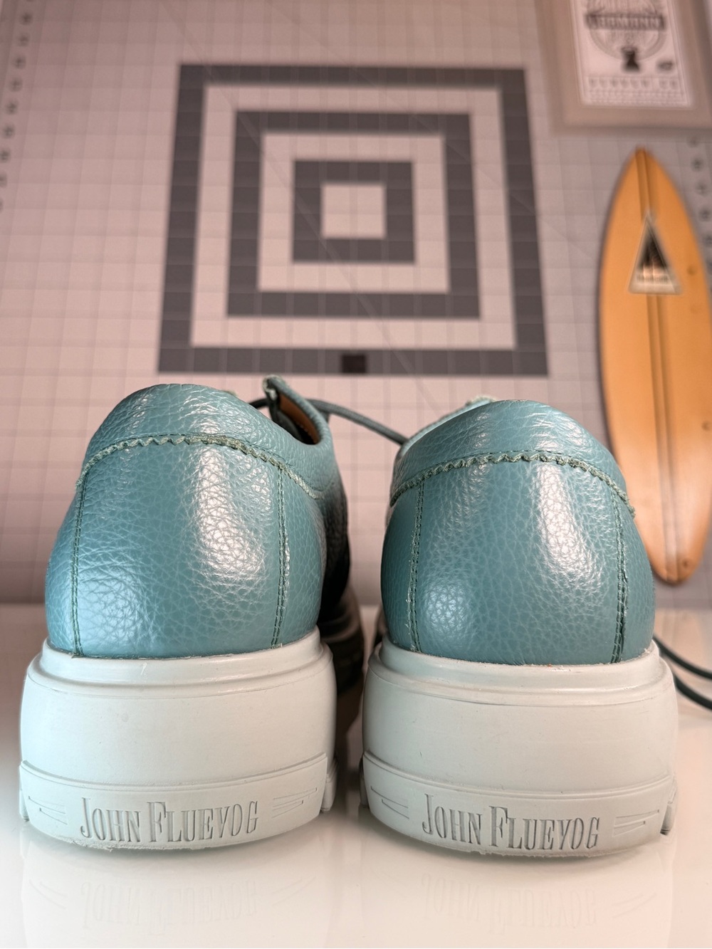 Men's Teal Casual Leather Shoes - Picture 10 of 15